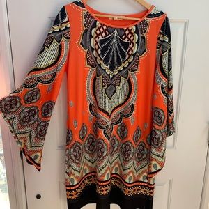 Black and orange dress